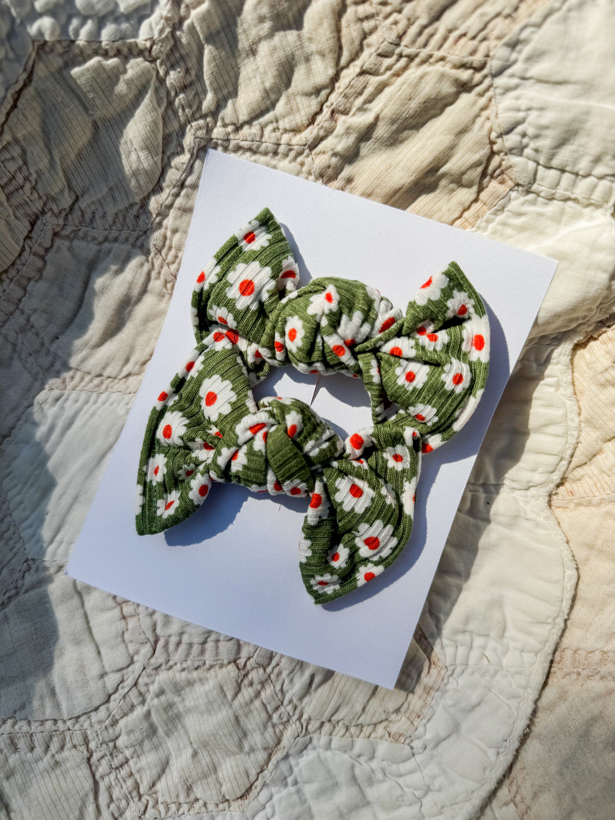 Knottie Bow Piggy Set - Floral Rib