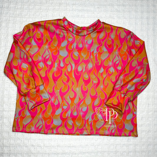 3T — LS Comfy Top RTS — Pink Flame