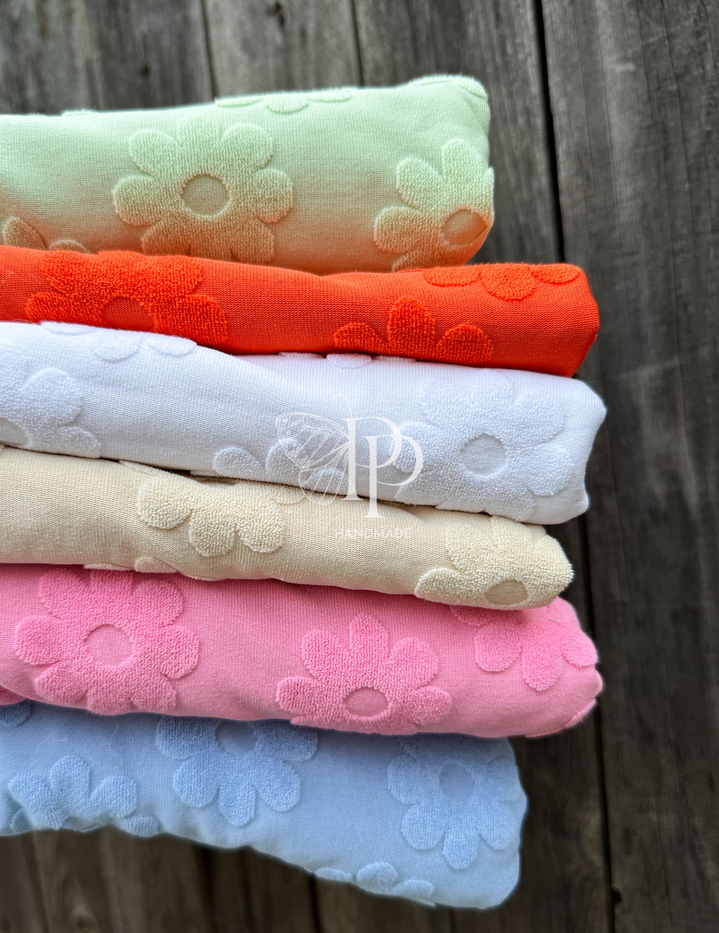 Towel Terrycloth - Cream Daisy