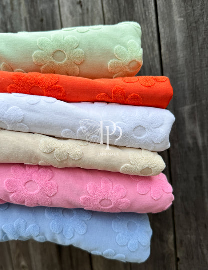 Towel Terrycloth - Cream Daisy