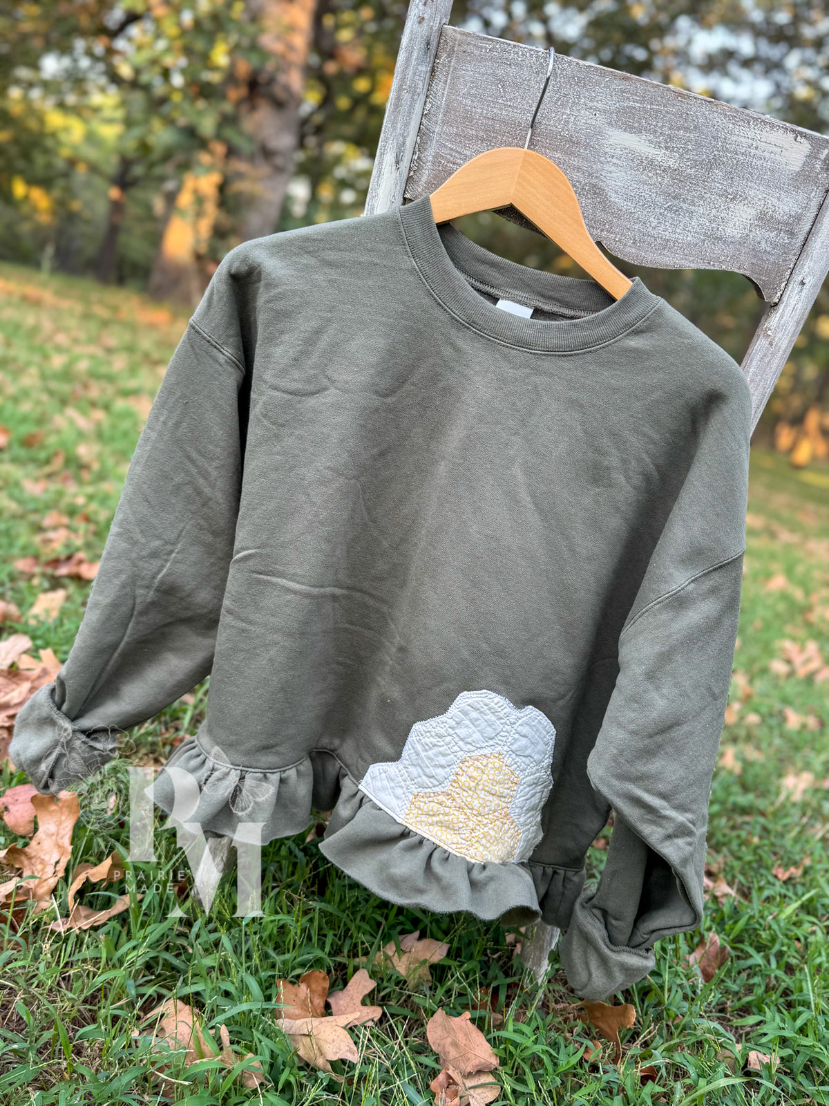 Cropped Crew: Olive Green (L)