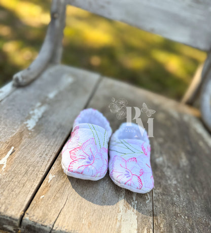 Slippers 9/12 - Pink Lilies