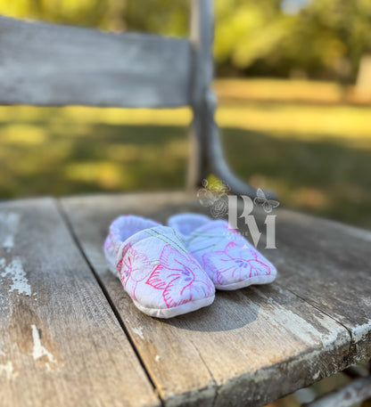 Slippers 9/12 - Pink Lilies