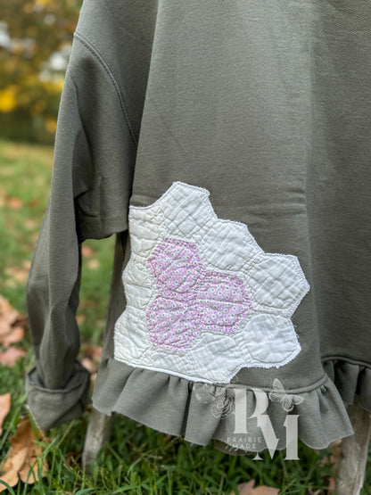 Cropped Crew: Olive Green (M)