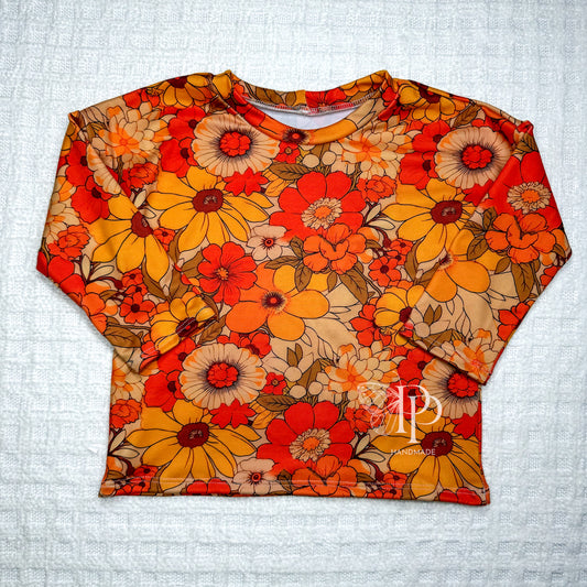 12/18M — LS Boxy Tee RTS - Retro Floral