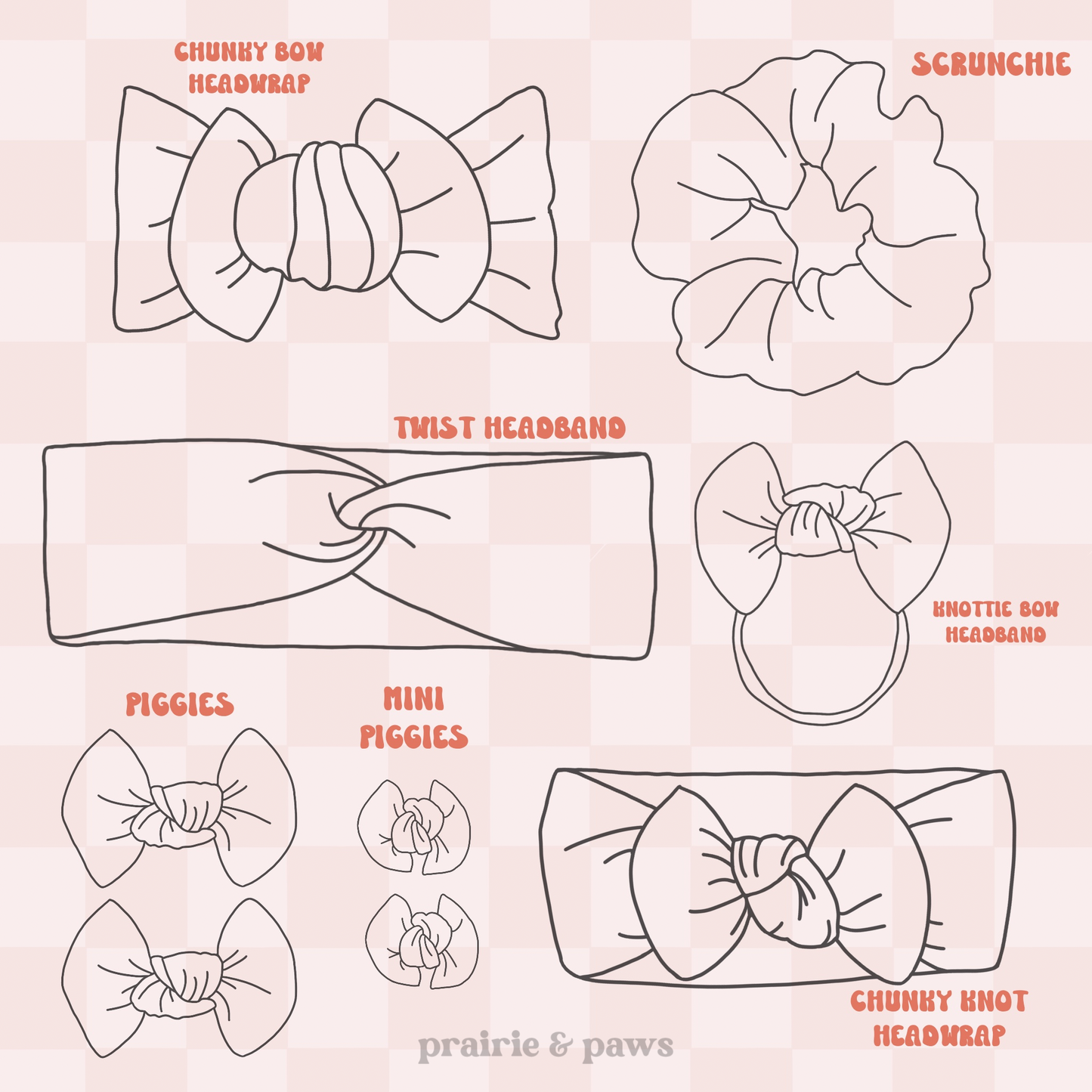 Peach Check French Terry